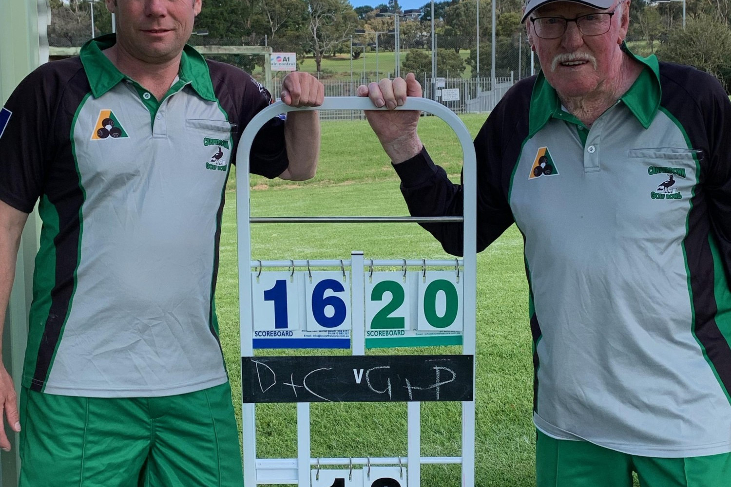 Men’s pairs champions: Glenn Winsall and Peter Hindhaugh.