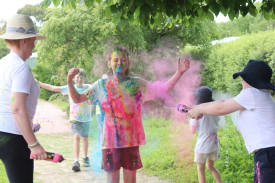 White t-shirts were soon an array of colour.