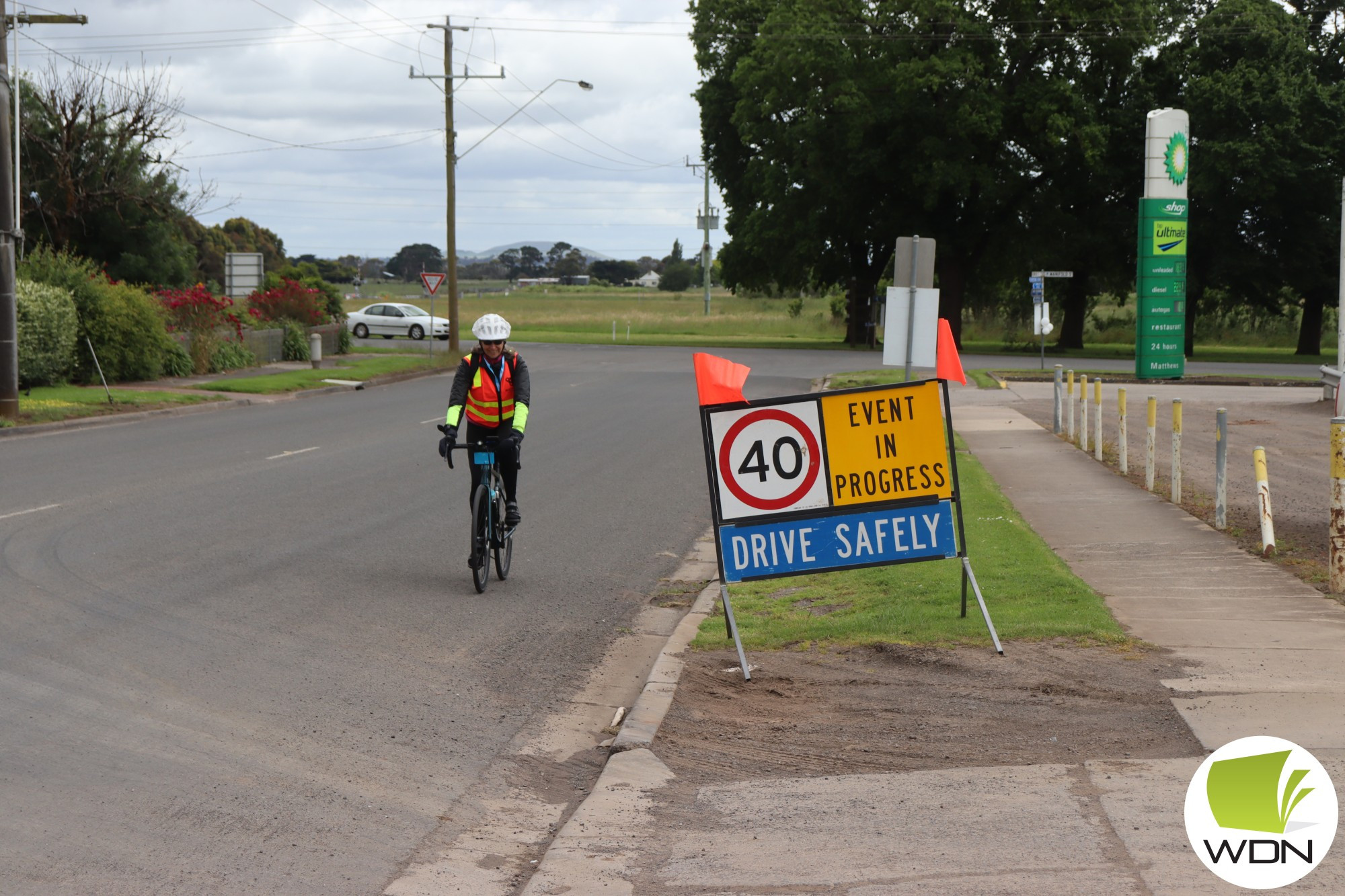 All smiles: About 2500 cyclists passed through Camperdown on Monday morning as part of the Great Victorian Bike Ride.