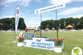 The Roy Northeast 120m Terang Gift was a tight contest, with Sydney’s Michael Hanna taking the win over Corey Baker and Jackson Bennett. 