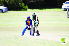 Hamish Sinnott faces a ball for Bookaar. 