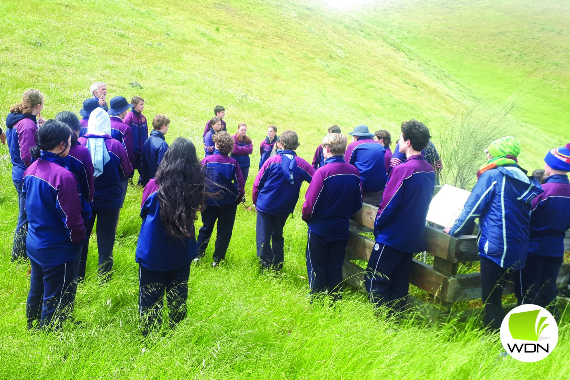 Helping hands: Trinity College students helped out at Mount Elephant last month.