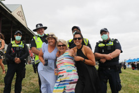 Local police reported no concerns with crowd behaviour last Saturday and even took the time to grab a happy snap with punters.