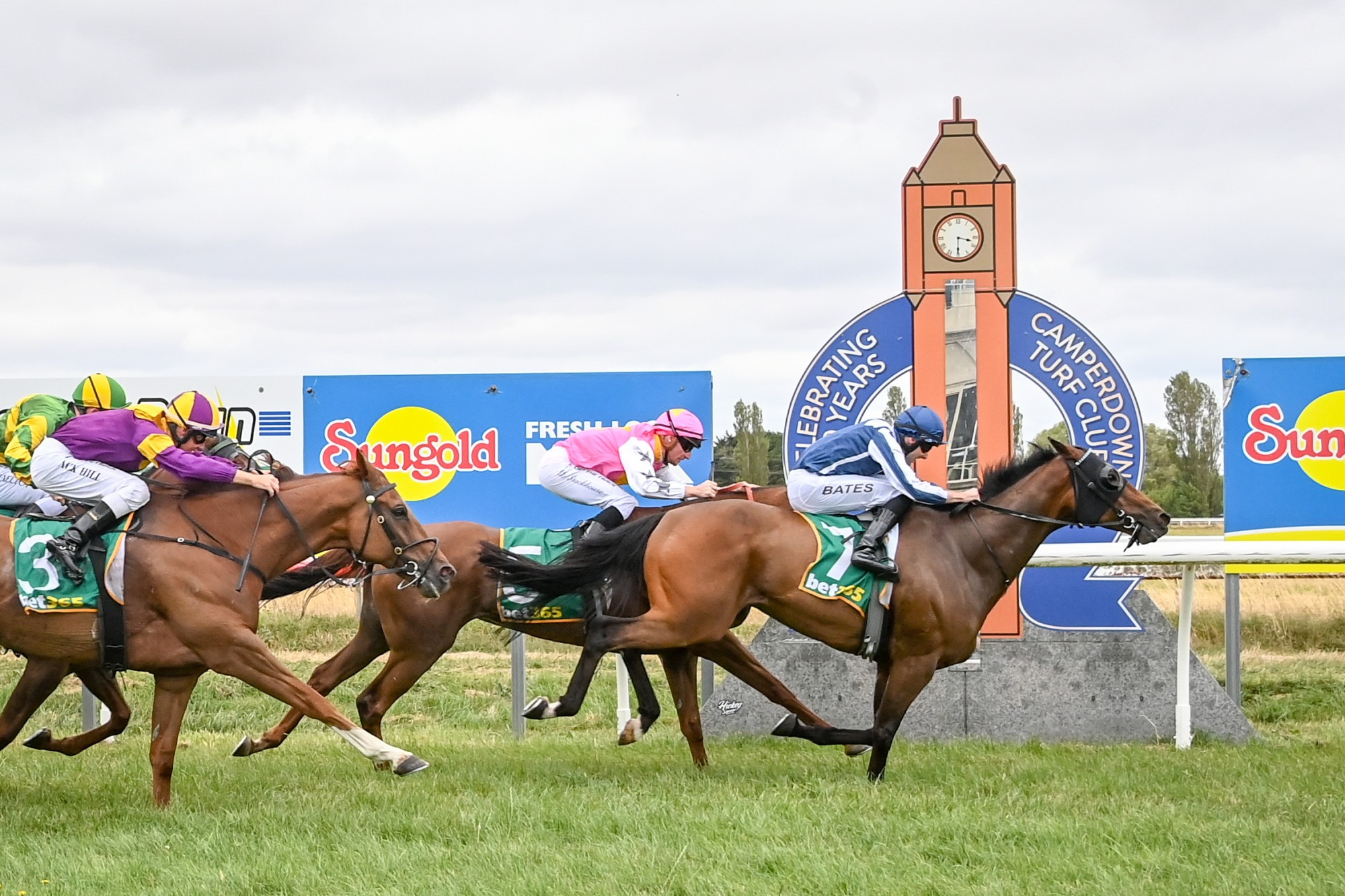 Triumphant: Swiss Hero and Declan Bates claimed the $50,000 Sungold Milk Camperdown for Ballarat trainer Archie Alexander last Saturday. Picture supplied by Alice Miles/Racing Photos