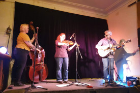 Laura Flanagan performs with Pete Daffy and Jordy Hickey.