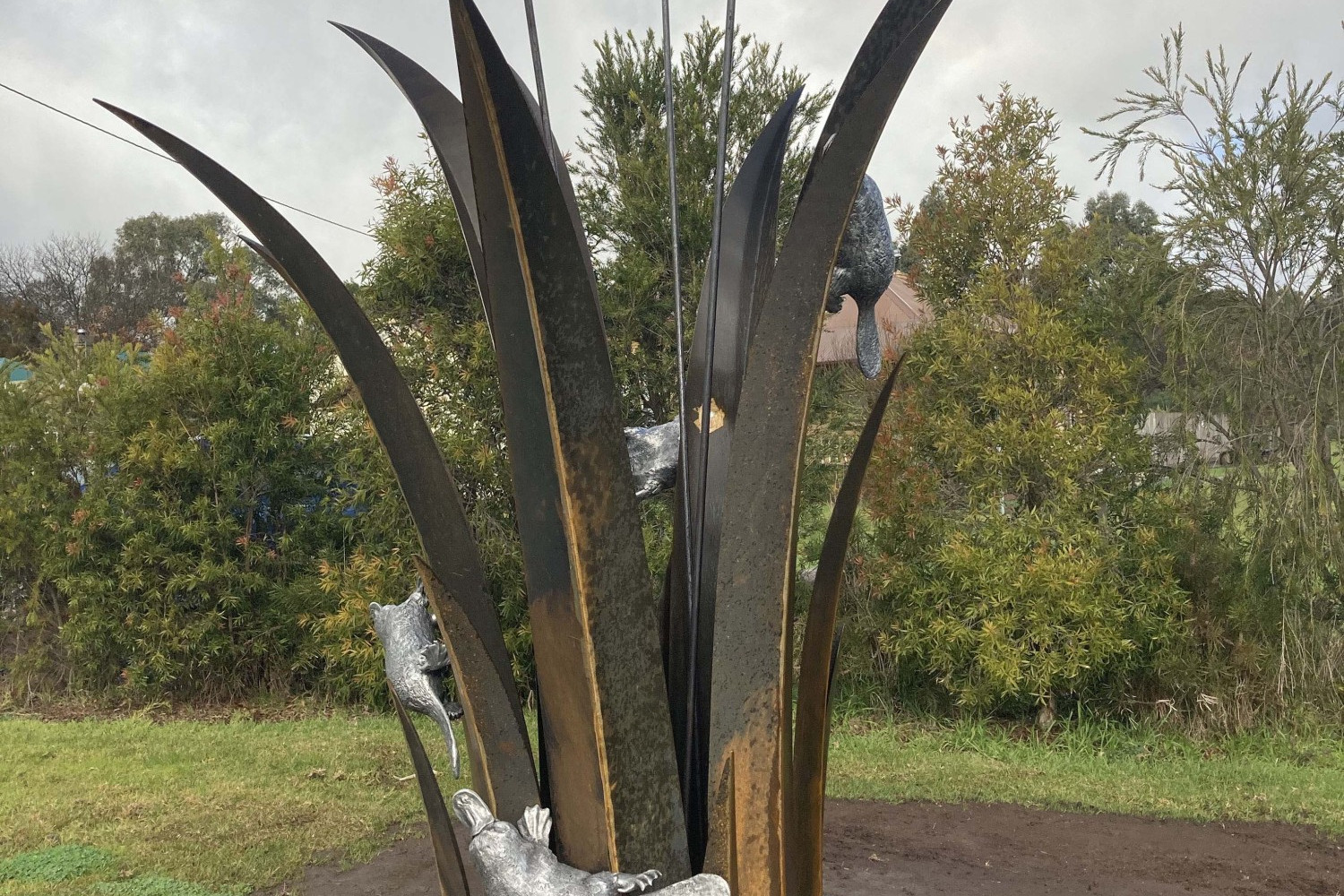 Eye catching: A new sculpture dubbed Platypus Rising has officially been completed in Skipton recently.