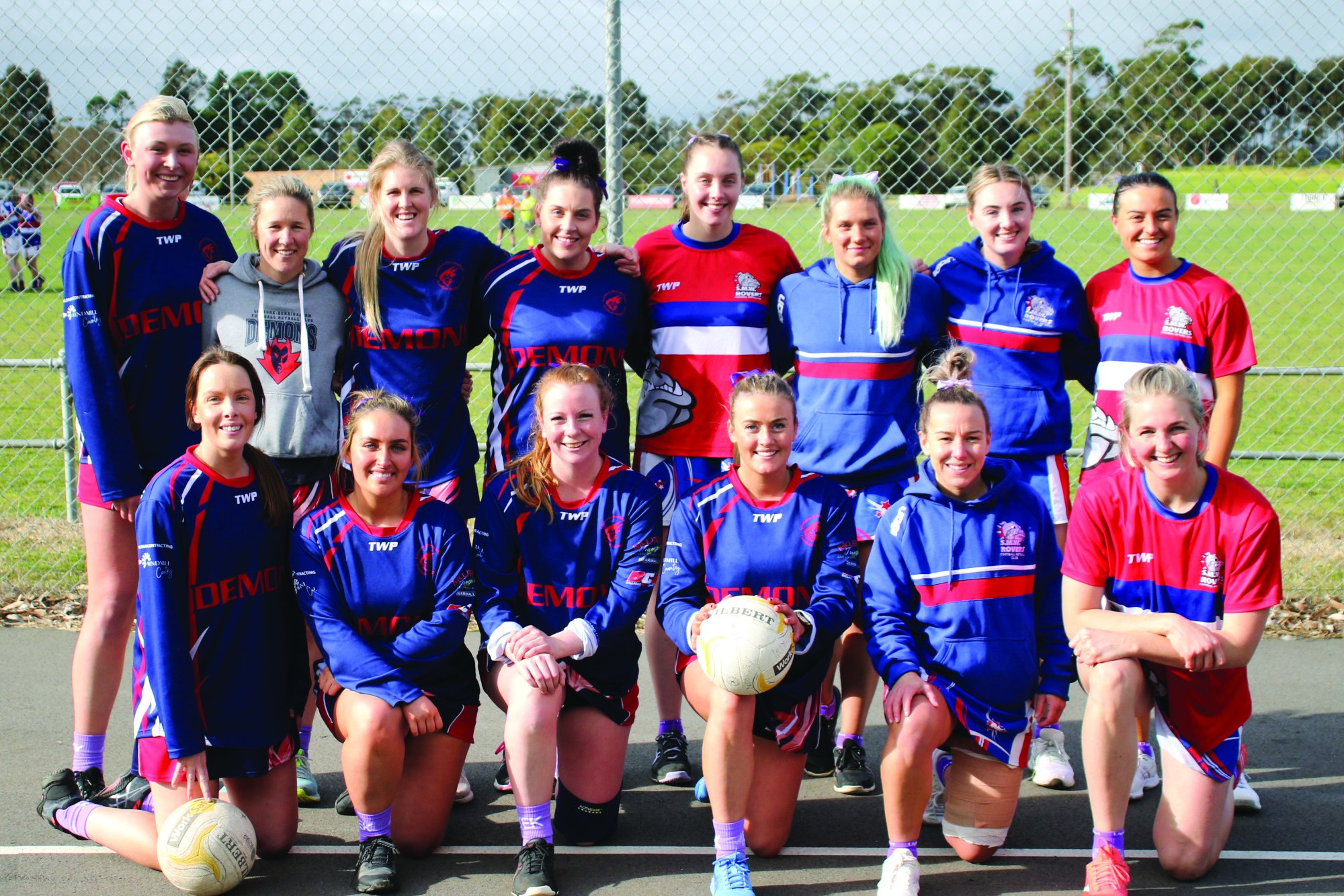 Proud: Netballers from Lismore Derrinallum and SMW Rovers were proud to wear purple socks and raise money/awareness of meningococcal disease.