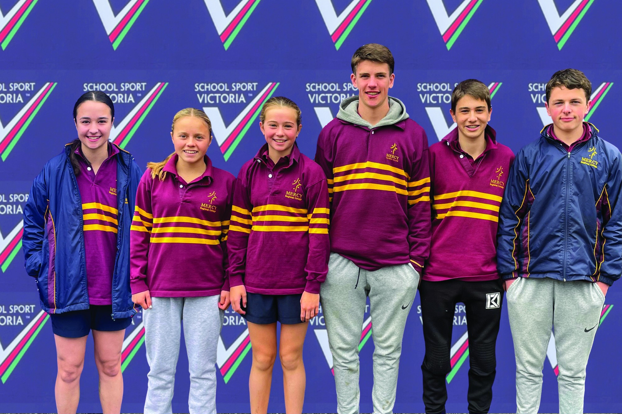 Success: Students from MRC performed well at the recent state cross-country championships. From left: Emily Darcy, Taleah Murfett, Piper Stephens, Myles Sinnott, Wilba Cheeseman and Archie Taylor.