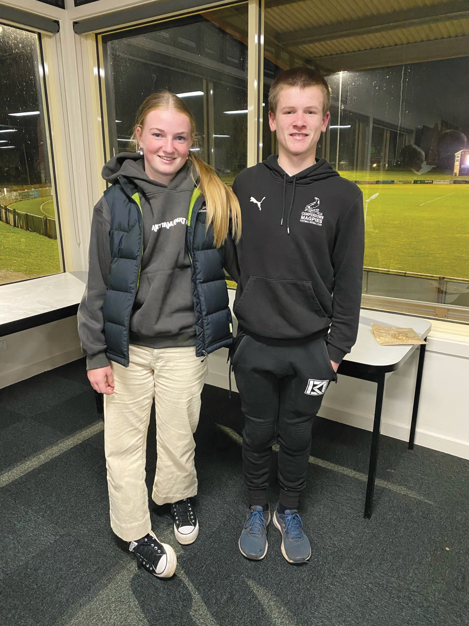 Debut: Camperdown’s Indi Cameron (open netball) and Thomas Baker (senior football) enjoyed their first senior games last weekend.