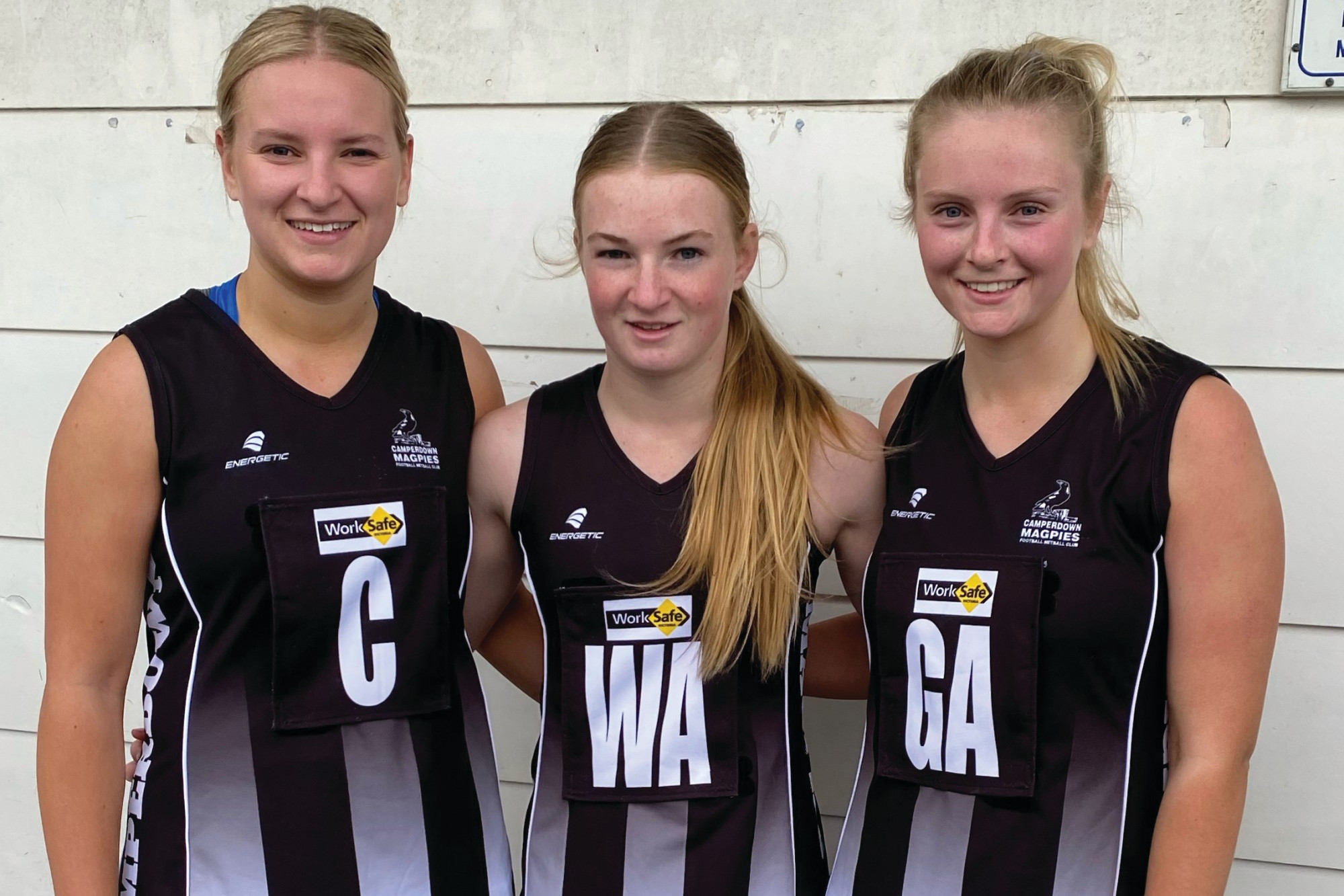 Debut: Indi Cameron (centre) made her open debut, supported on-court by cousins Chelsea (left) and Krystal Baker.