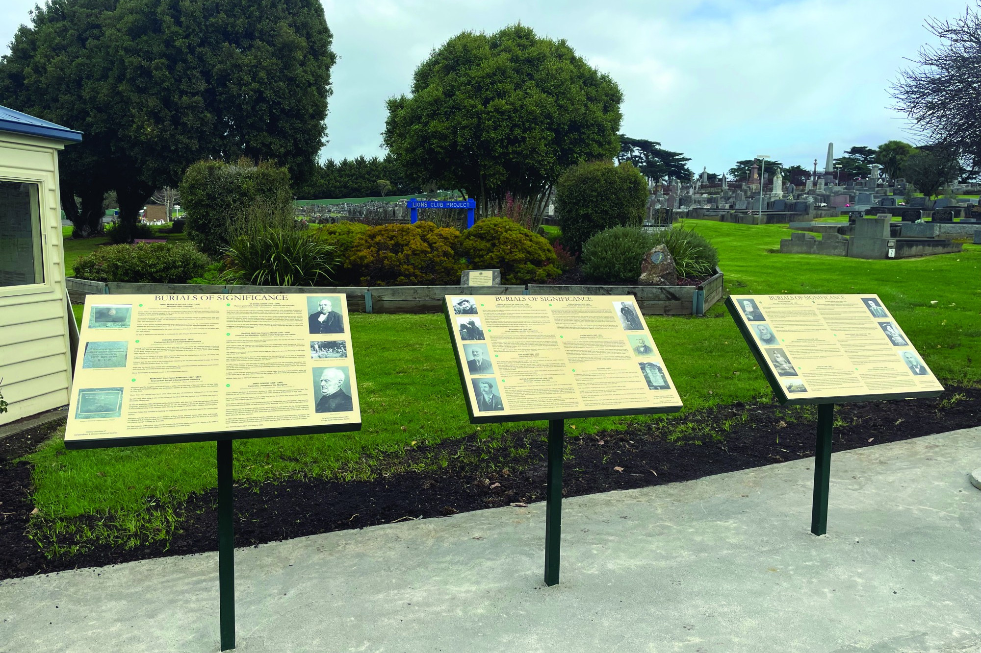 Easier to navigate: Camperdown Cemetery Trust members have installed a number of new signs recently.