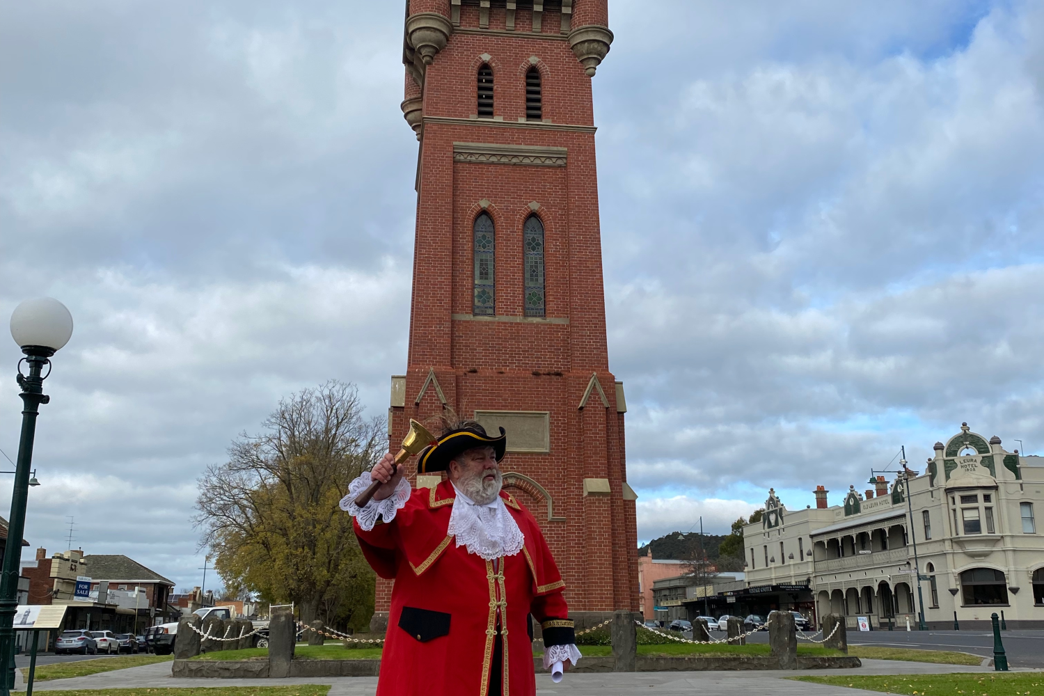 Celebration: Town crier James Carter marks the Queen’s Jubilee.