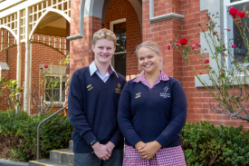 22021 MRC College captains Jackson and Carly. *Surnames withheld due to school policy. 