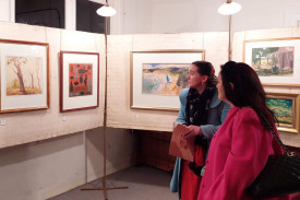 Residents enjoyed browsing the art on display. 