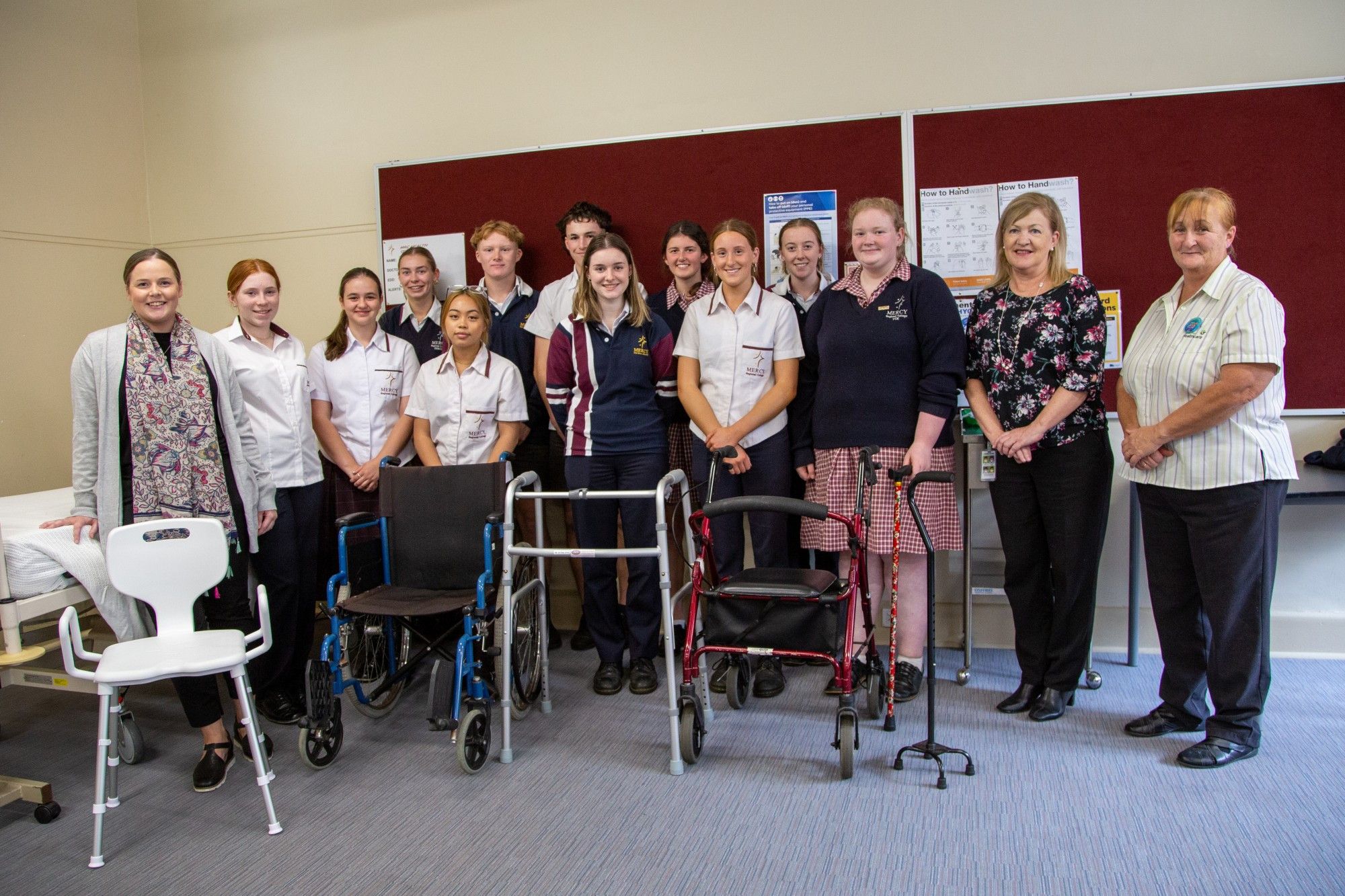 VET Allied Health Assistance Year 1 and 2 students with Leanne Lucas, Georgia Lucas and Bernadette Leehane.