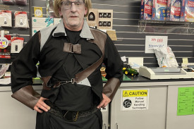 Shane McCann prepares for a ‘spooky’ day in the newsagency.