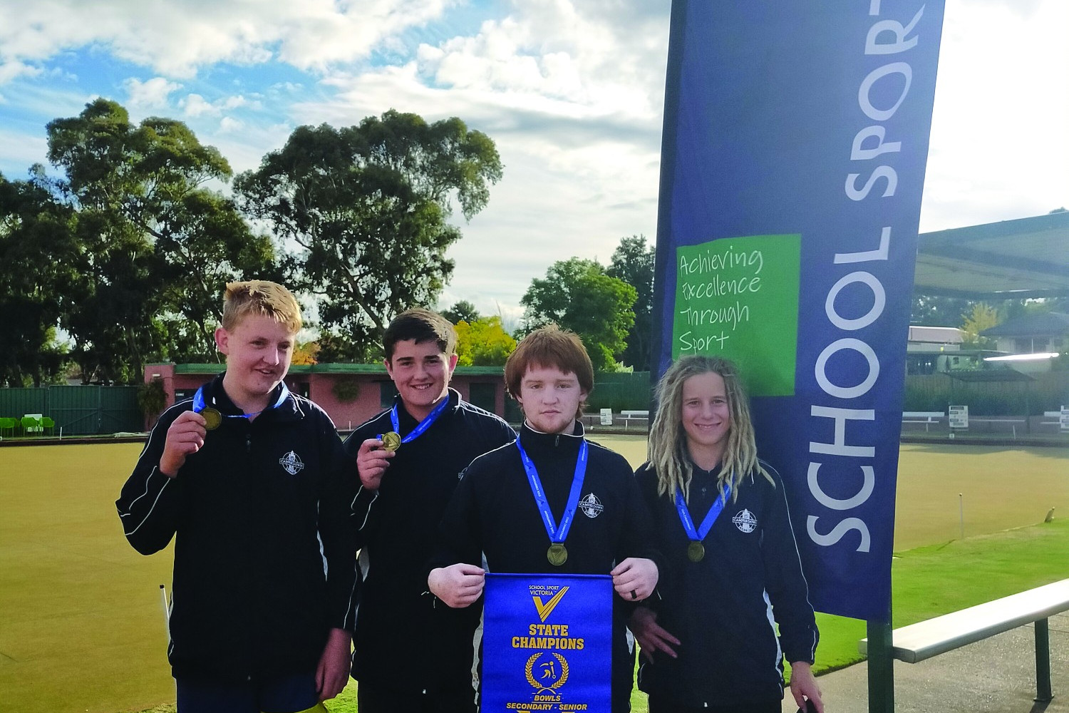 State Bowls senior boys champions Camperdown College (l-r): Kona Kerr, Tyler Newcombe, Jacob Brown and Isaac Winsall.