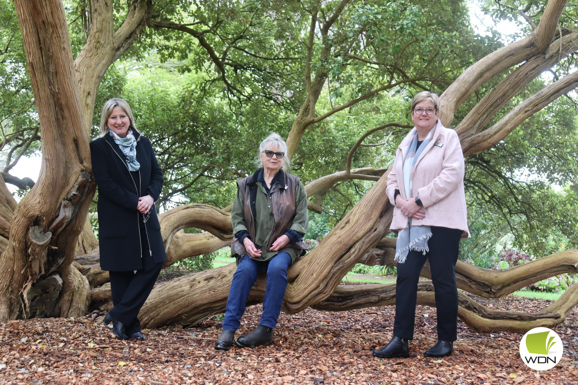 Works appreciated: Member for Western Victoria Gayle Tierney, Camperdown Botanic Gardens and Arboretum Trust president Emma Bell and Corangamite Shire mayor Ruth Gstrein at the opening of the iconic Camperdown Botanic Gardens arboretum last week.