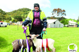 Skye Burke pictured with Luna and Spud who took home a number of awards on the day. 