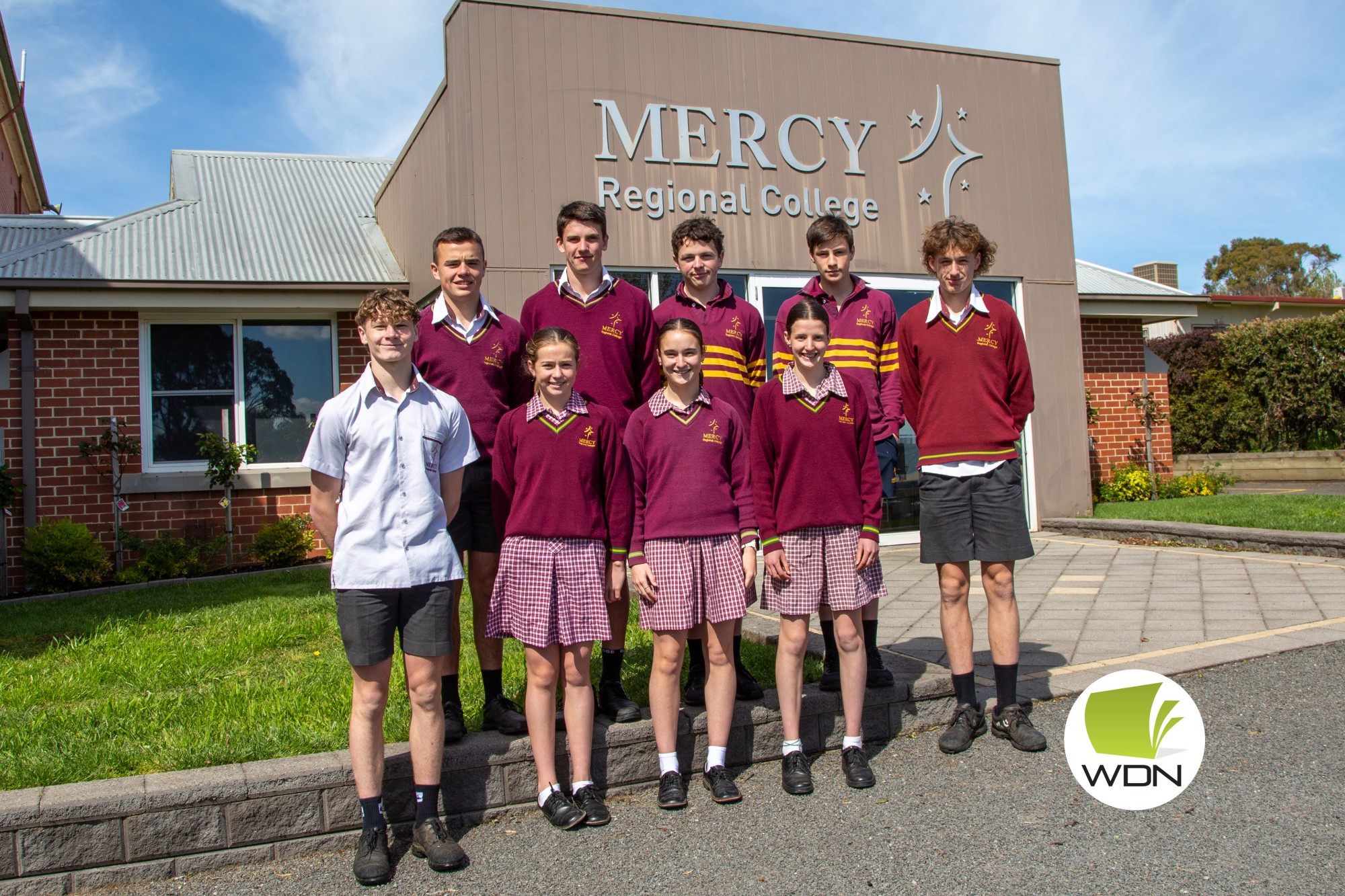 Success: MRC athletes, back row from left: Jonty Robertson, Myles Sinnott, Archie Taylor, Hamish Nolan and Ben McGlade. Front: Rhys Unwin, Piper Stephens, Ruby Darcy, Eva Cunningham. Absent: Safari McVilly and Gryff Dwyer.