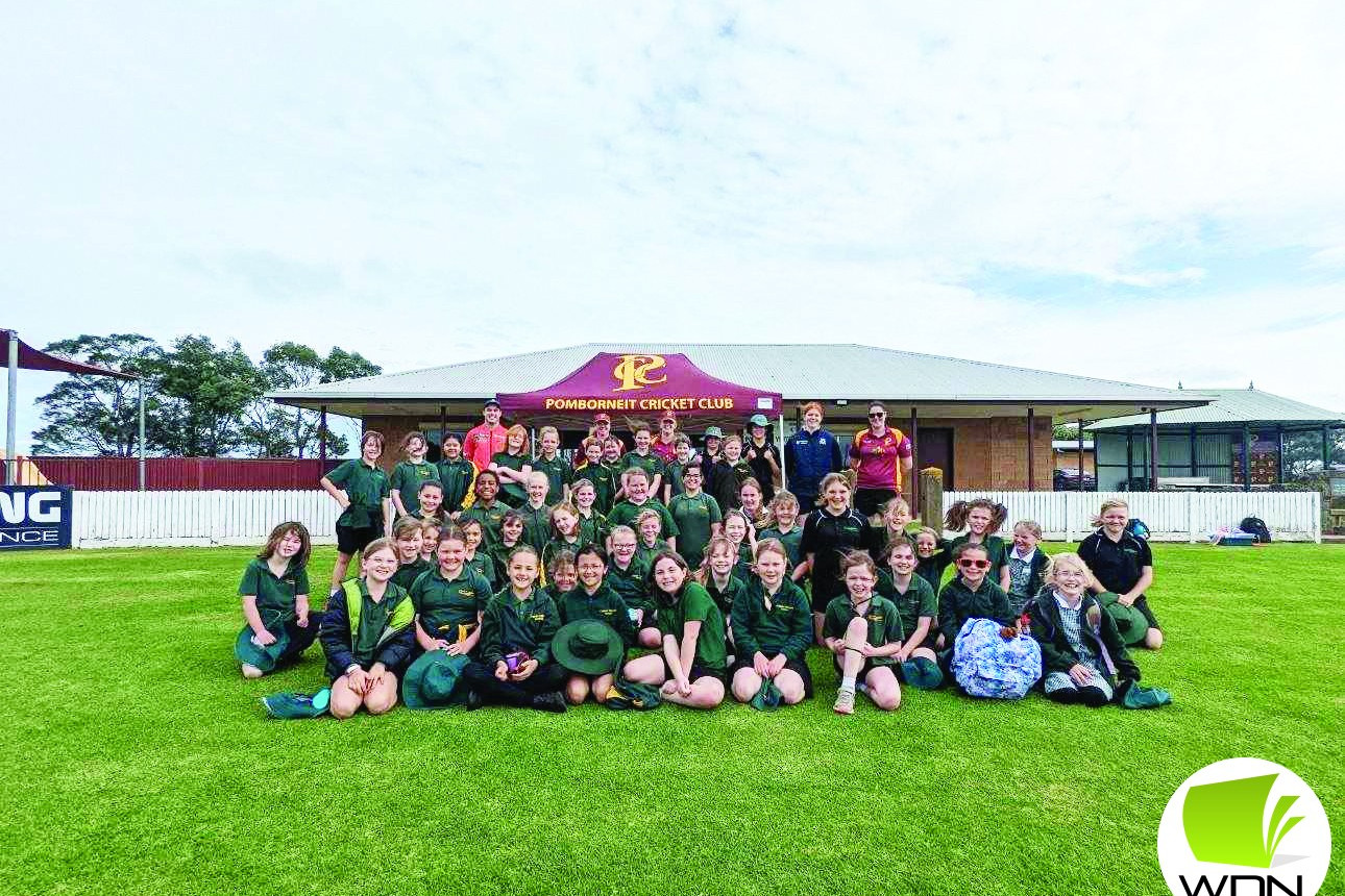 Camperdown College girls at the Pomborneit clinic last Wednesday.