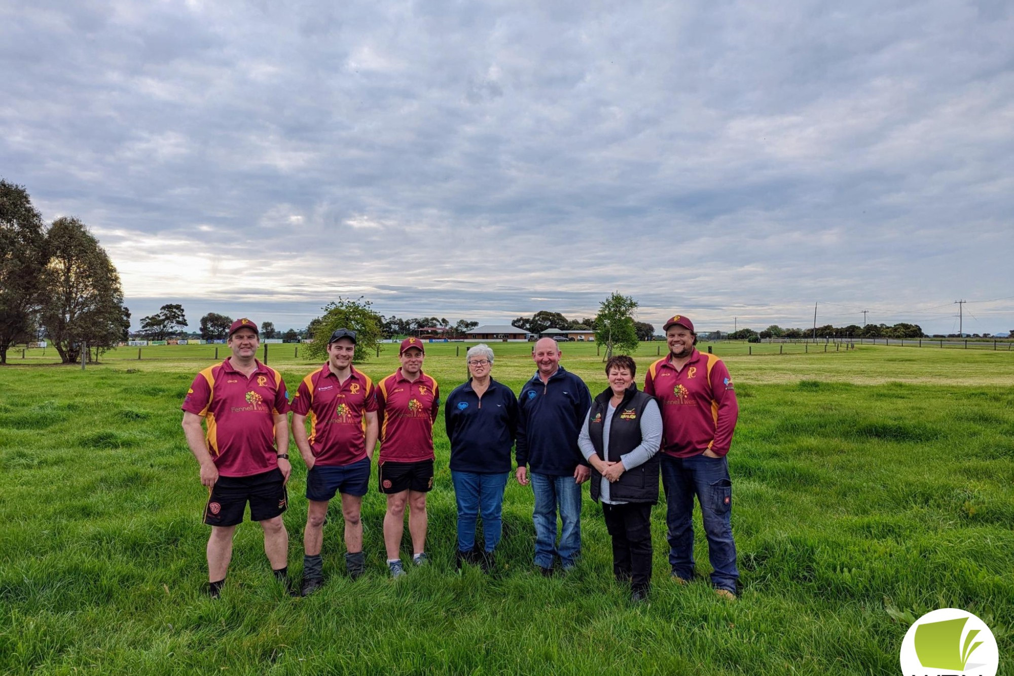 Looking forward: Pomborneit landowners Katrina and Brendan Boyd (centre) with cricket club committee members (from left) Matt Richardson, Patrick Johnstone, Luke Reynolds, Julie Whytcross and Dave Murphy.