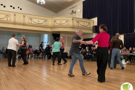 Attendees make the most of the live music and dance up a storm. 