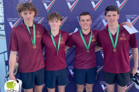 Mercy’s relay team came home with a bronze. 