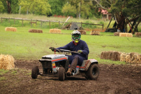 Isaac Baulch races in the competition. 