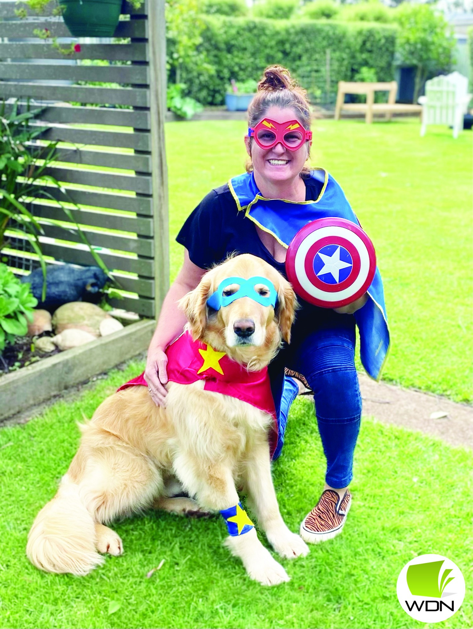 Dress-up fun: Leah Boyd dresses her dog, Cooper, up for a Halloween pet competition.