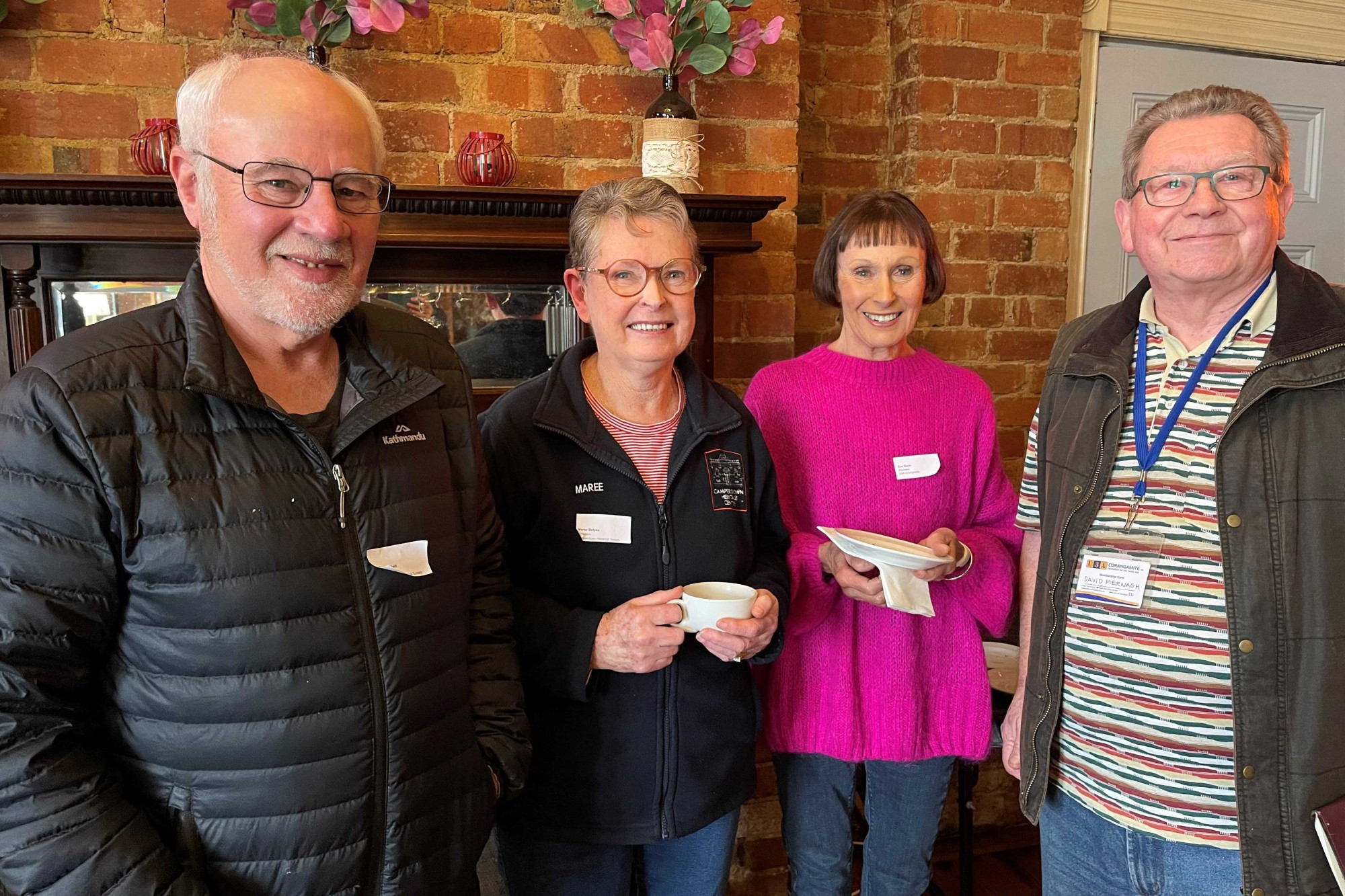 Camperdown and District Historical Society (CDHS) vice president Bob Lambell (left), secretary Maree Belyea, U3A Corangamite president Eve Black and U3A secretary David Mernagh.