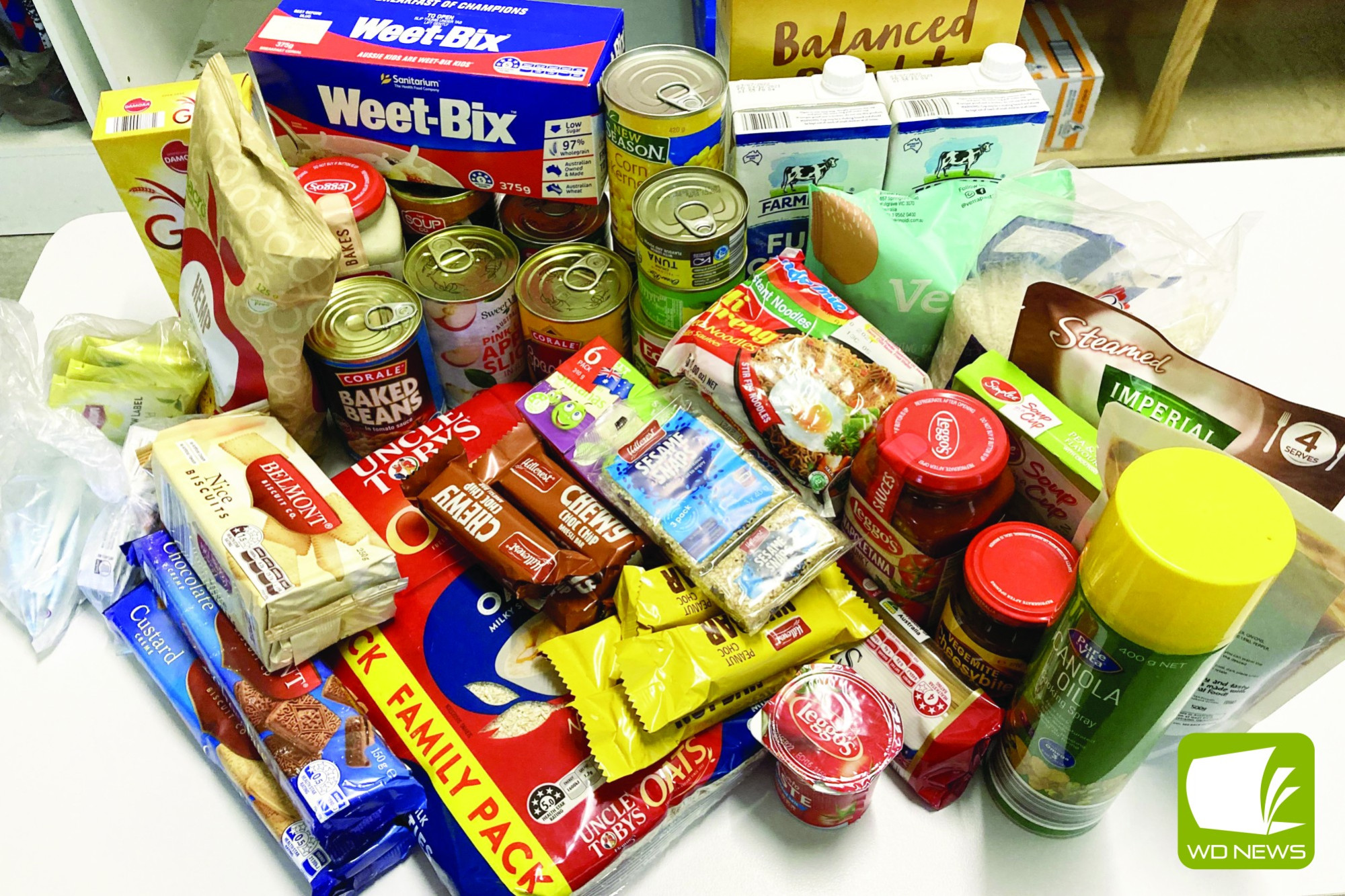Helping those in need: Food items such as these are put into hampers to give to those in need.