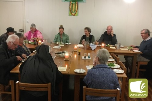 Sharing a meal: The Anglican Church’s parish centres in Camperdown, Cobden, Timboon and Terang gathered for a meal as part of Maundy Thursday.