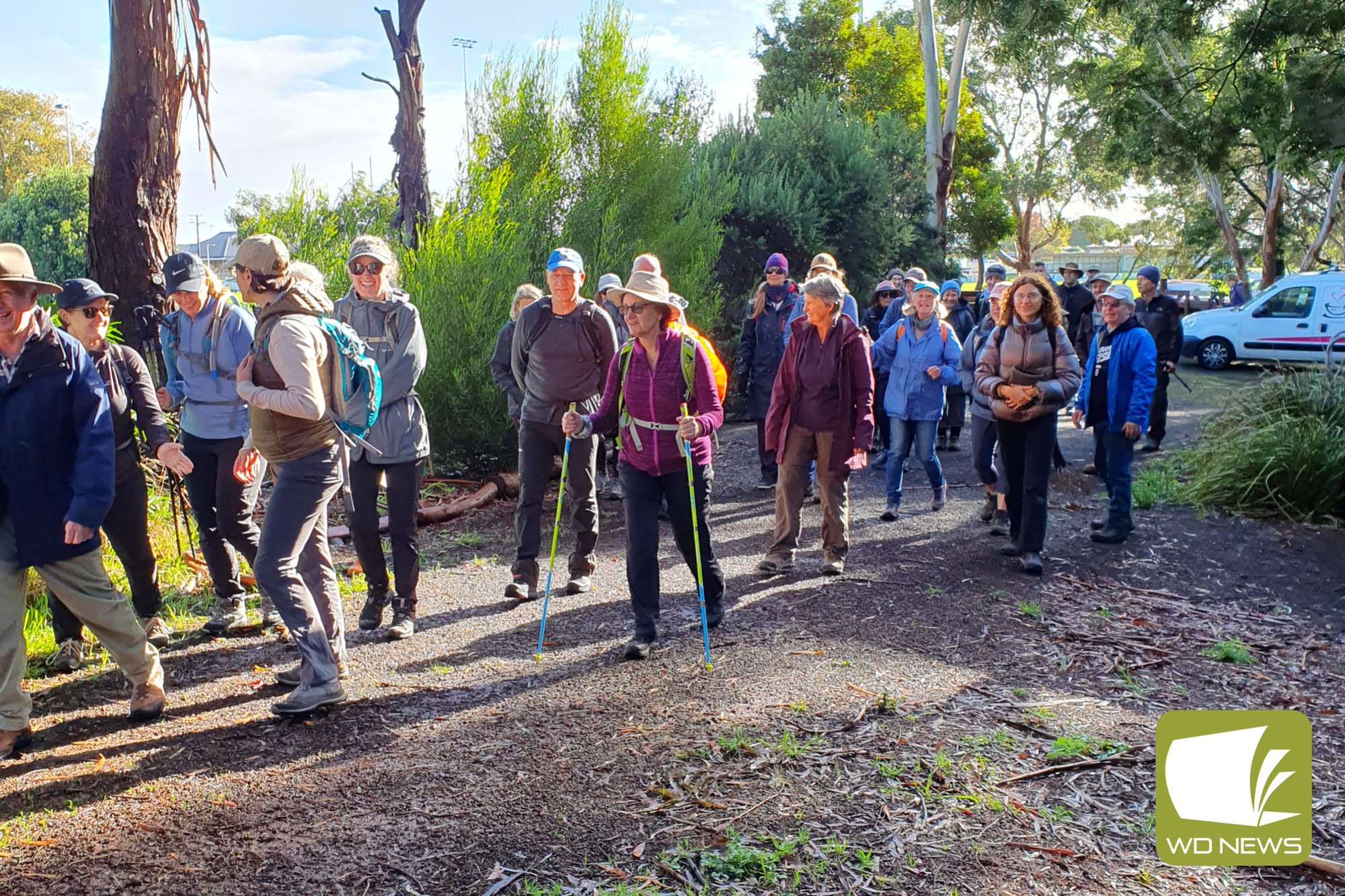 Up they go: Walkers from various areas in Victoria turned out for last Sunday’s four peaks challenge.