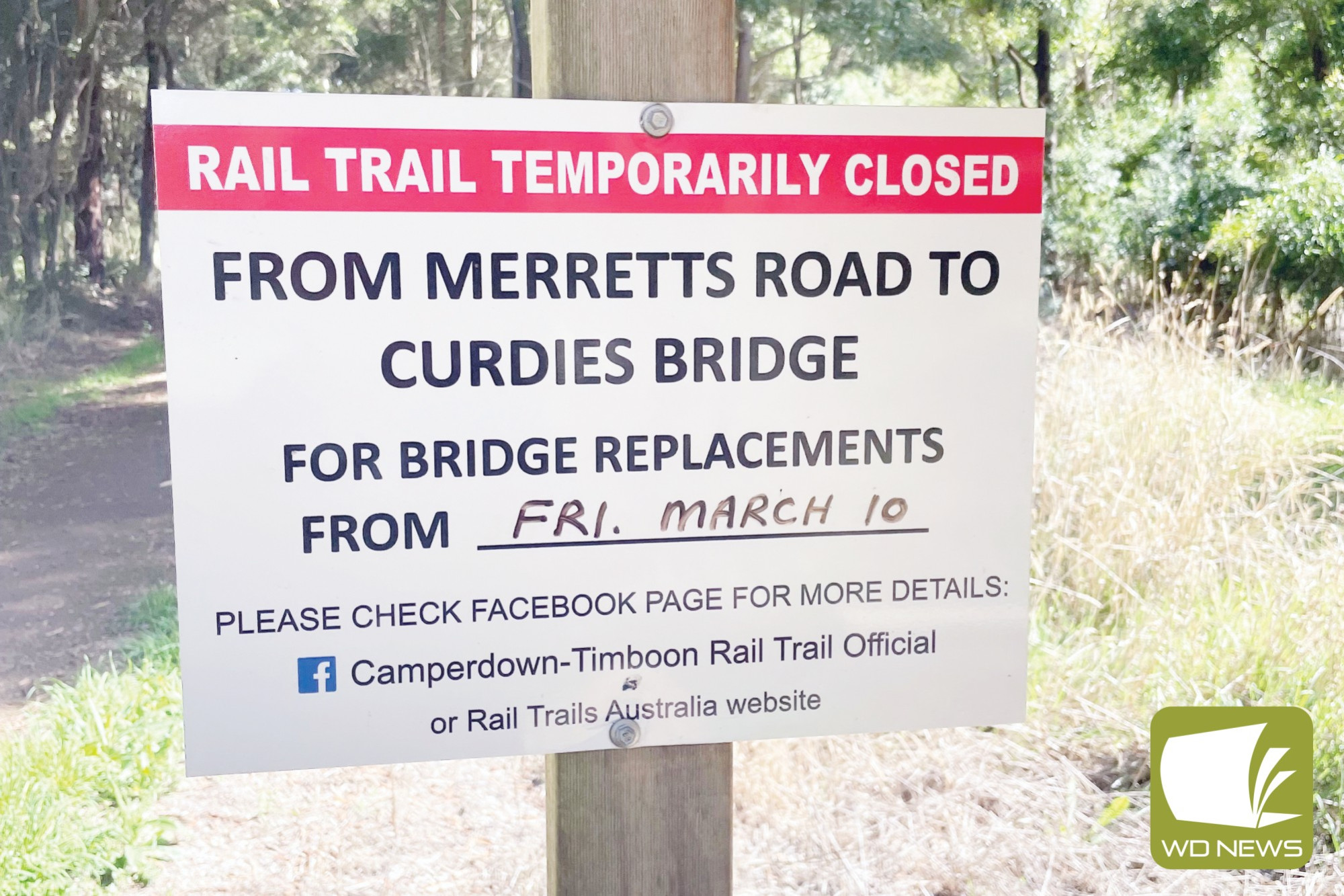 Rail trail remains closed - feature photo