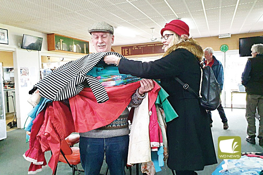 Buying up big: Locals and visitors alike enjoyed browsing and buying the various clothing items on sale from Dorothy Nicol’s collection.