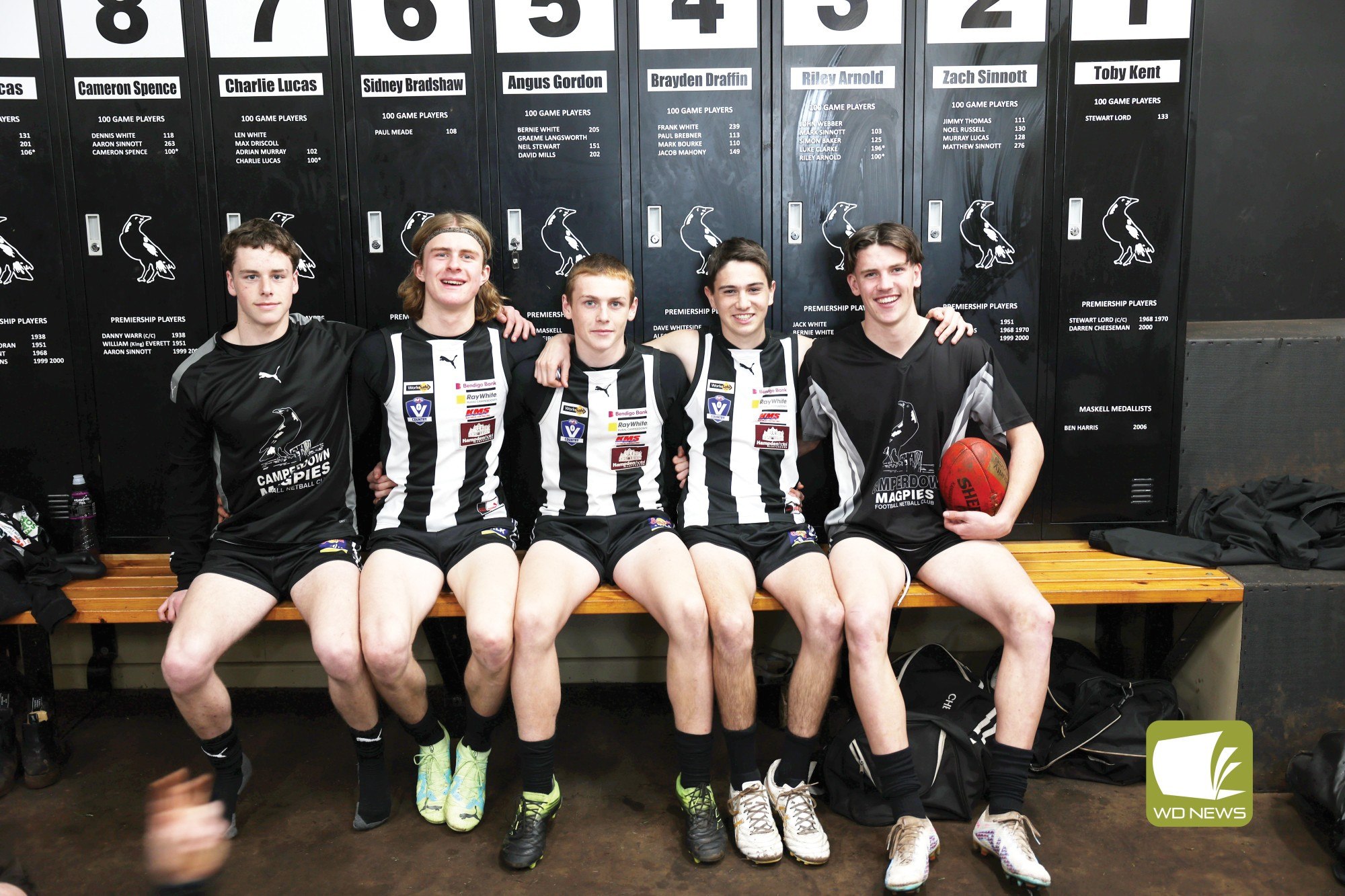 Senior debutantes for season 2023 Jonty Lafferty, Luke Kavenagh, Brock Stephens, Wilba Cheeseman and Myles Sinnott.