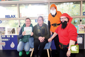 Sharing stories: Guest readers Tania Moloney and Ruth Gstrein, joined students at Camperdown College as part of Book Week.