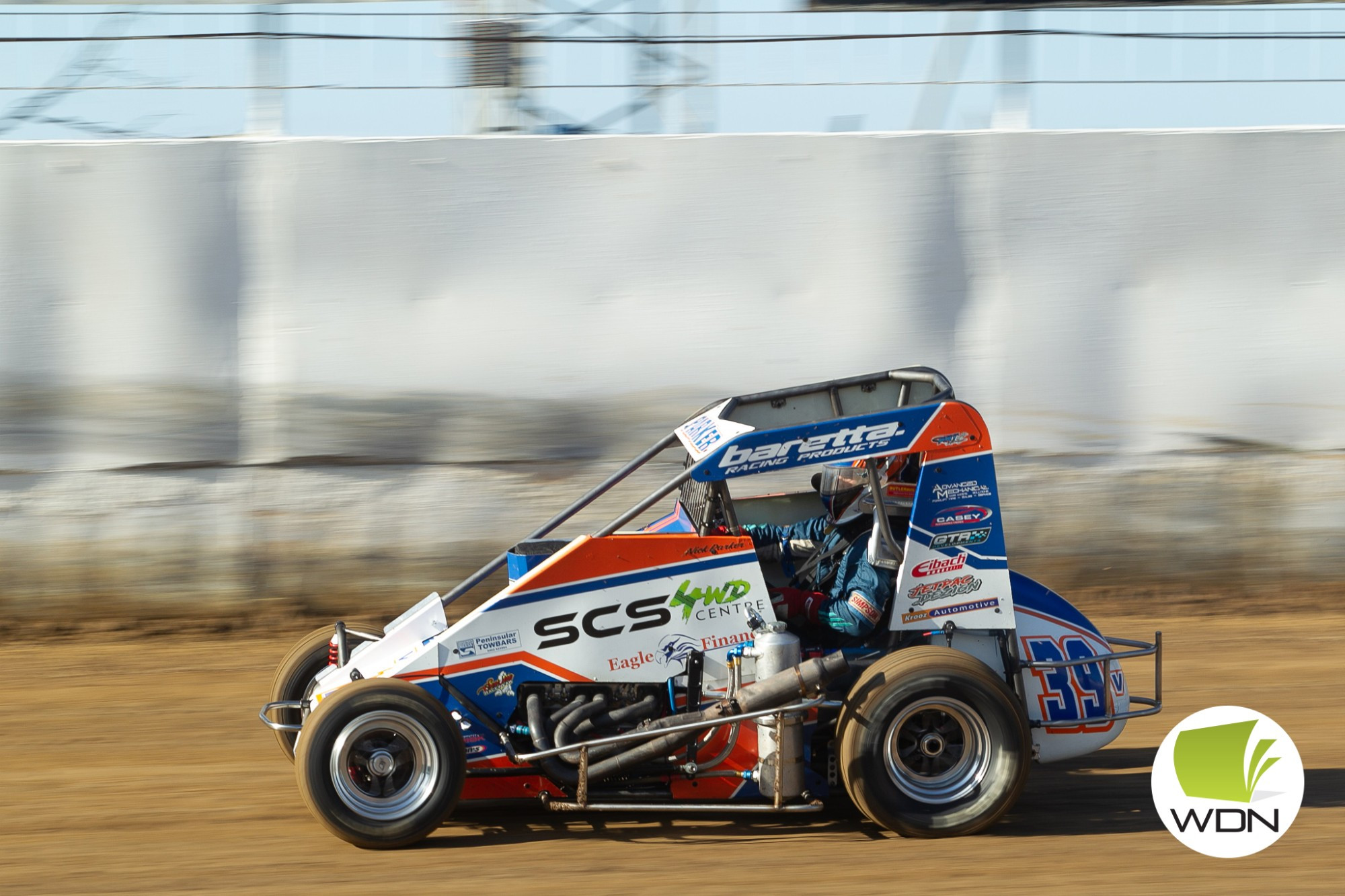 Nick Parker proved too good in the third round of the Speedcars Southern Showdown. Photo Geoff Rounds.