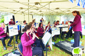 The Lakes and Craters Band entertains the crowd at a recent birthday celebration of Scottish poet Robert Burns. 