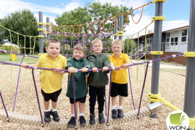 Matthew, Patrick, Patrick and Mitchell started the school year last week at Derrinallum P-12 College. 