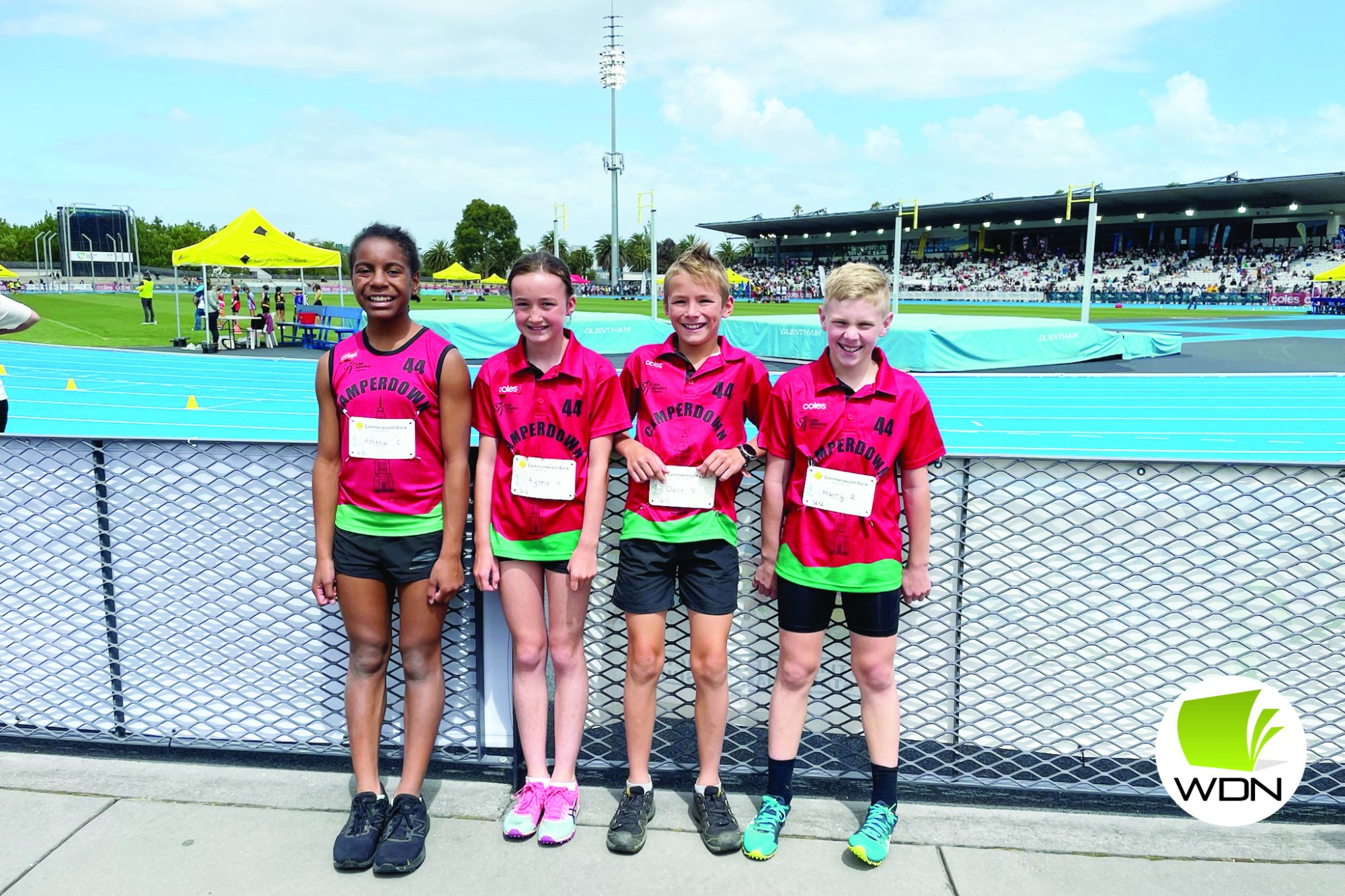 Athena, Aysha, Dane and Harry raced well at the state relay titles to finish 17th in Victoria.