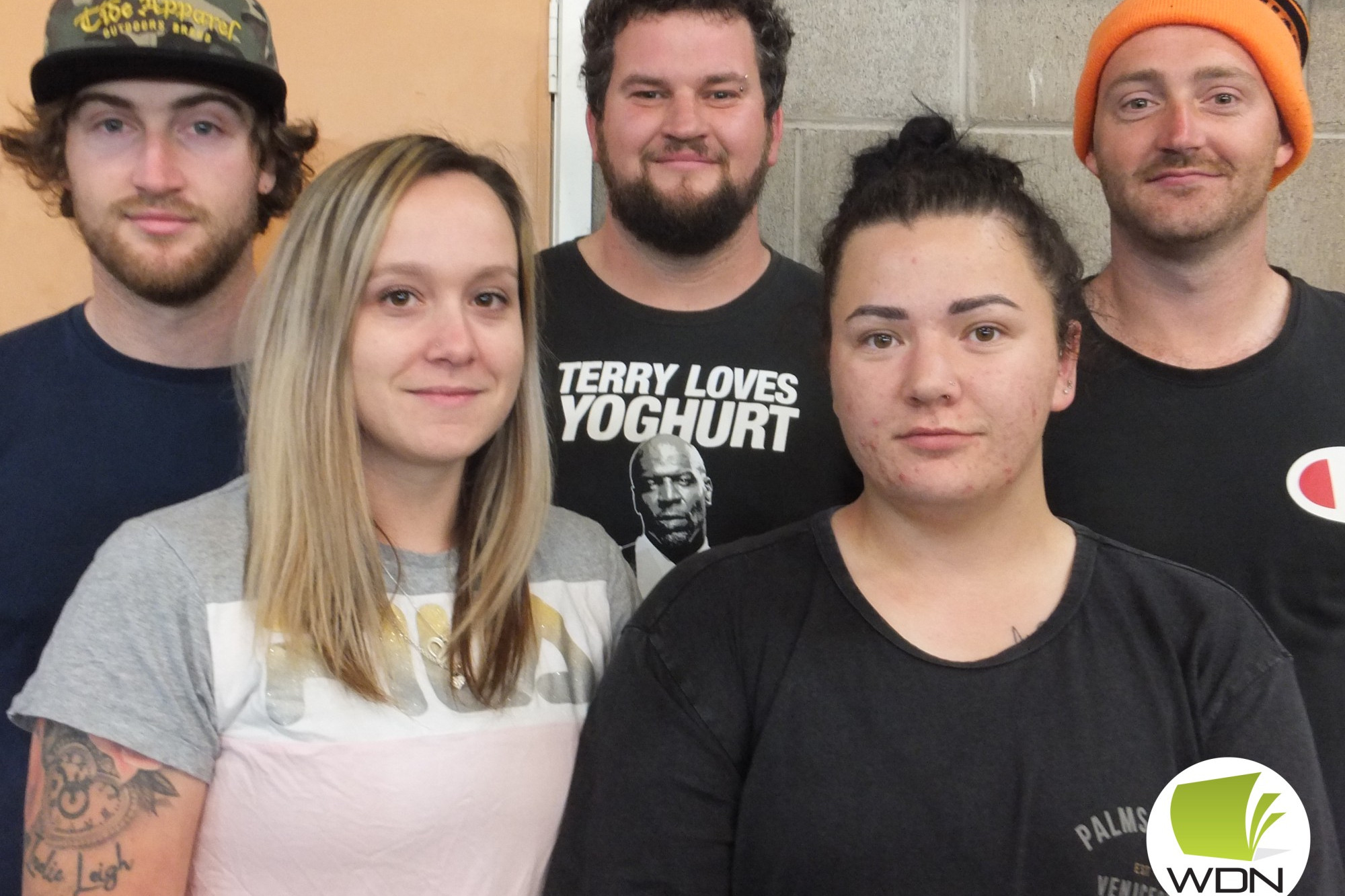 Premiers, Blockers: from left – Kyle Rethus, Chiarra Taylor, Bray Wright, Nikita Millar and Jarrod Rethus.