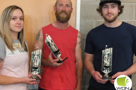 Best and fairest winners Chairra Taylor, Deca Bradbury and Kyle Rethus. 