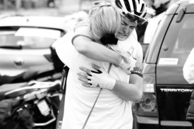 Family support “means the world” to Bailey, who was embraced by proud mum Lisa at the finish line. 