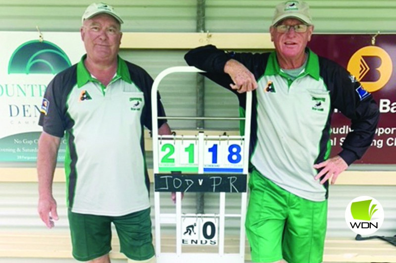 Close call: Mens B grade champion John O’Donohue claimed a tight victory over Peter Reilly.