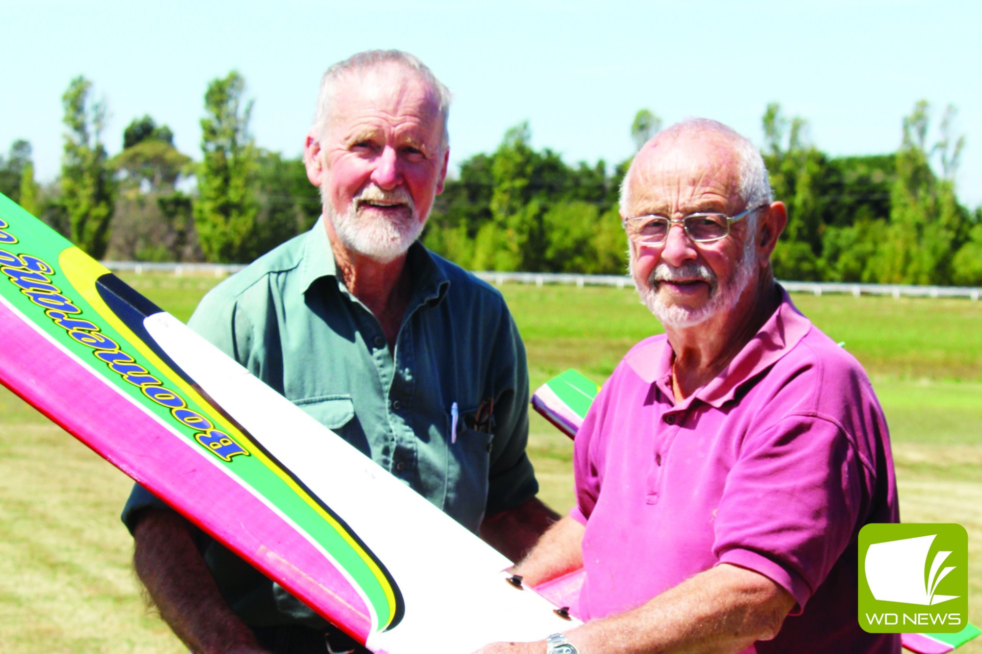 Special weekend: Foster Taylor and Ray McCraw invite the community to watch as model aircraft take flight over the Camperdown racecourse this weekend.