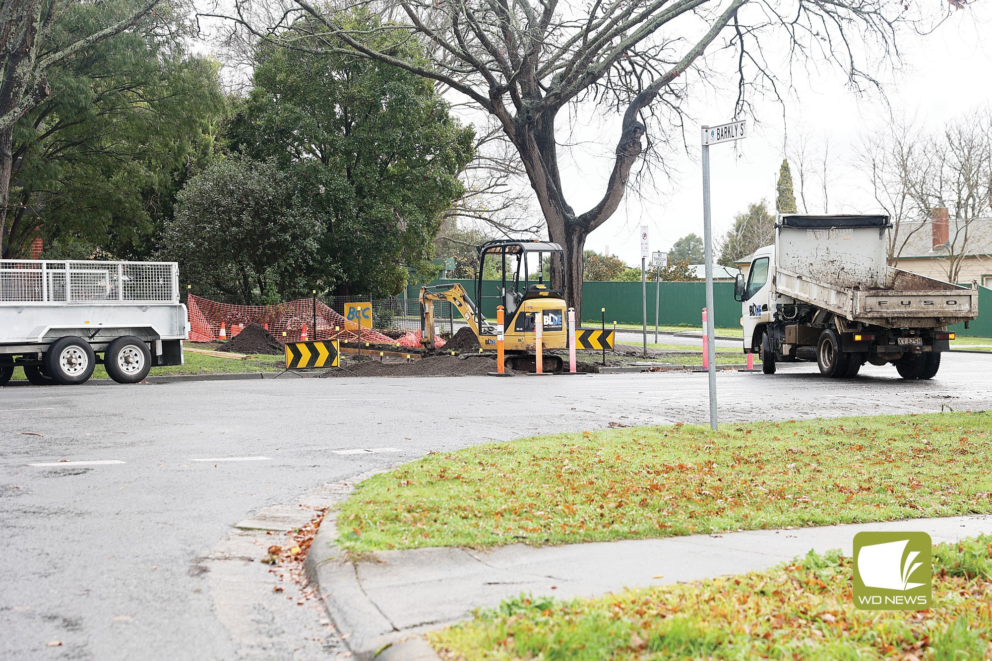 Works under way: Works have started on the school crossing on Brooke St last week.
