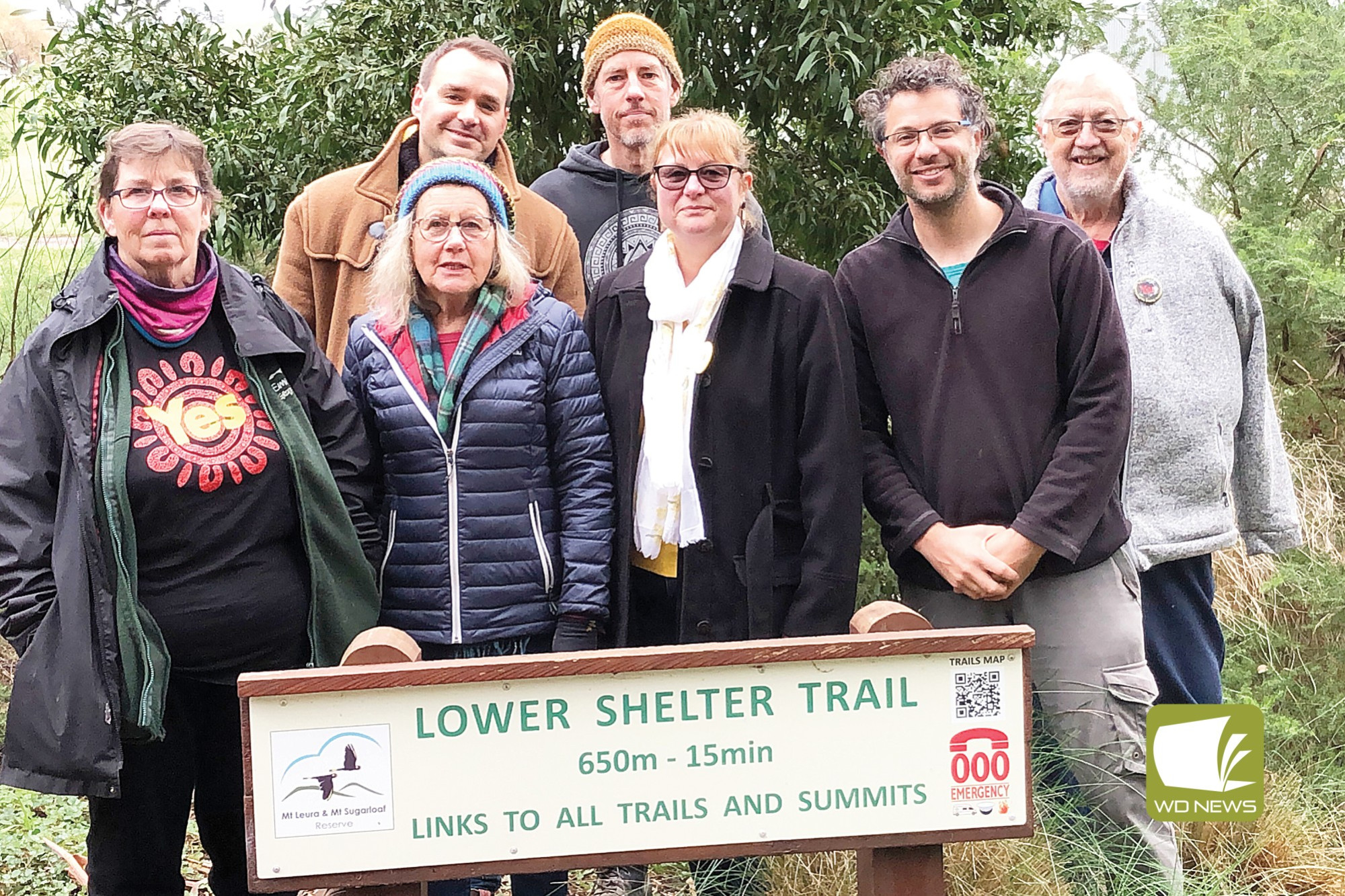 Towards reconciliation: (Front from left) France Grundy (secretary), Mary Graham, Caroline Duynhoven (chair), Simon Buccheri and Graham Arkinstall. (Back from left) Roland Herbert (Corangamite Shire) and Chris Warren.