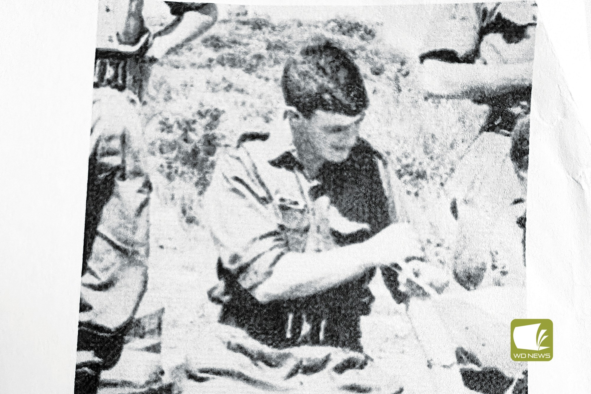 Paying tribute: A photo of gunner Ian Scott, who was killed in action during the Vietnam War.